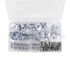 Yuhtech 80 Pcs 4 Size Stainless Steel U Clips M4 M5 M6 M8 Chimney Nuts U Nuts Speed Fasteners Assorted for Motor Vehicles Domestic Appliances Snap Nut Set
