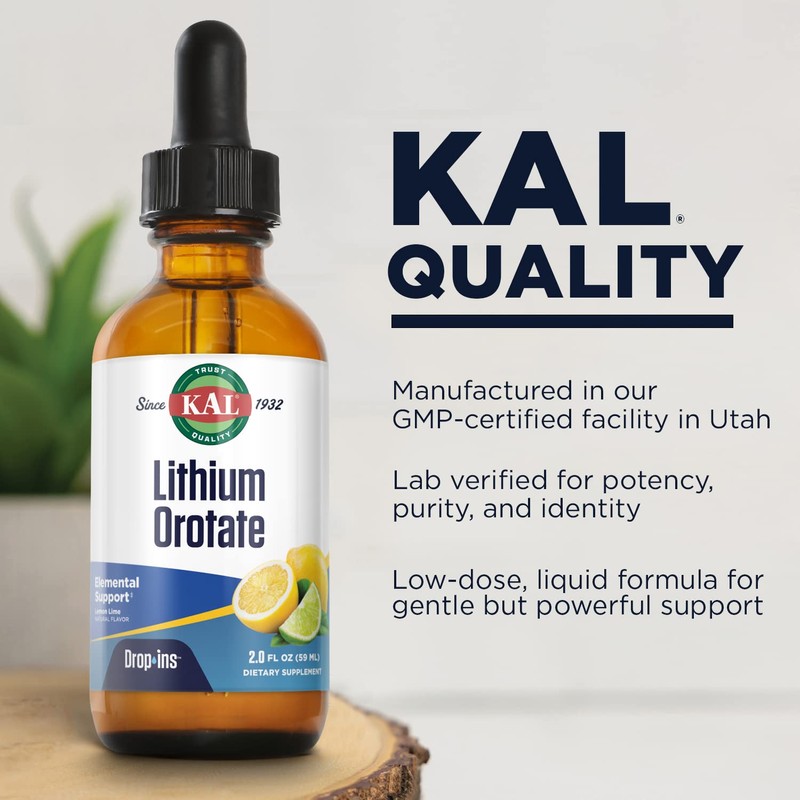 KAL Lithium Orotate Dropins, Chelated | Mood & Relaxation Support