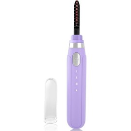 SILKSENCE USB Rechargeable Heated Eyelash Curler, 3‑Level Adjustable Heat Lash Wand with Protective Comb, Quick‑Warm Cordless Curler for Natural Lift, Purple