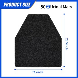 Nuanchu 50 Pack Nonslip Floor Mats - Water Absorption Urinal Mats, Bathroom Urinal Floor Pads for Men's Restroom (Black)