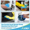 AIDEA Sponges Kitchen, Non Scratch Scrub Sponge, 6Count, Sponges for