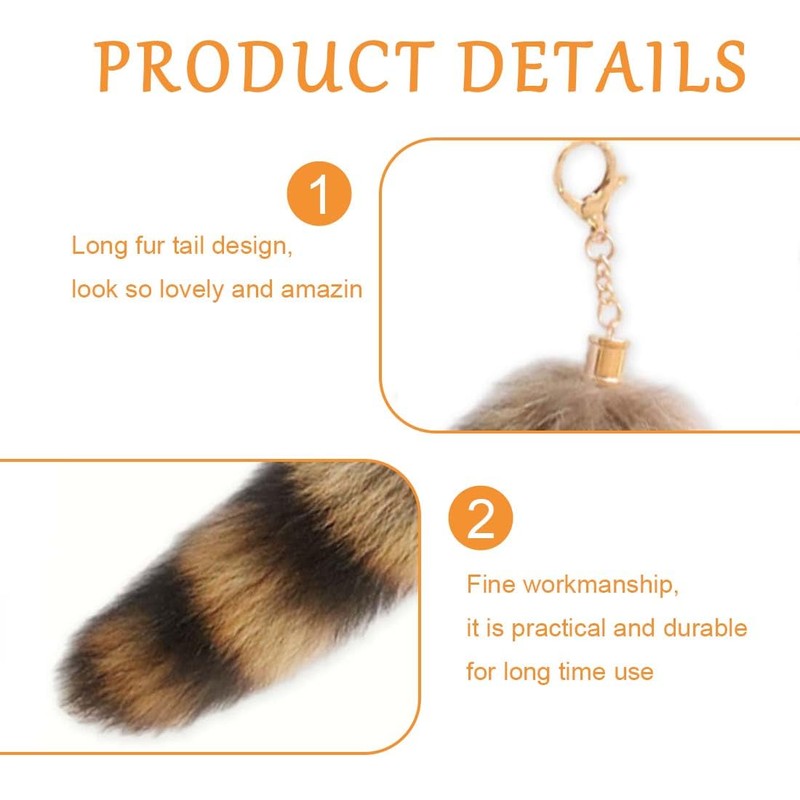 IKOPFLN Fox Tail Pendant, Key Ring Bag Accessories, Car Key