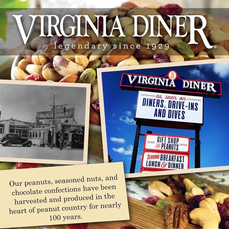 Virginia Diner Unsalted Virginia Peanuts - XL Gourmet Natural Peanuts