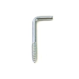 QWORK Screw Hooks Straight with Slotted Hook Screw Galvanised L-shaped Wall Hook 40 mm x 16 mm Pack of 50