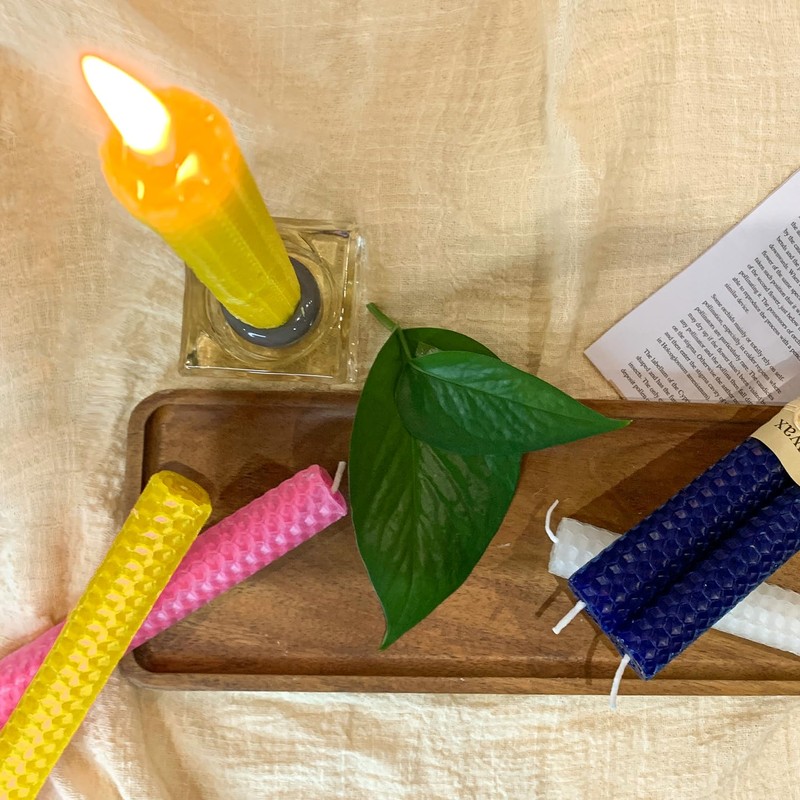 Lacaser Beeswax Taper Candles 8 Pack, 9“ Long Candles for
