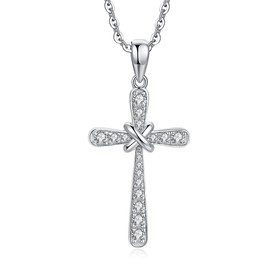 Infinity Cross Necklace for Women Men Sterling Silver Cross Pendant Necklace for Men Silver Infinity Cross Necklace Men Women Religious Cross Jewelry Christian Cross Necklaces Infinity Necklace