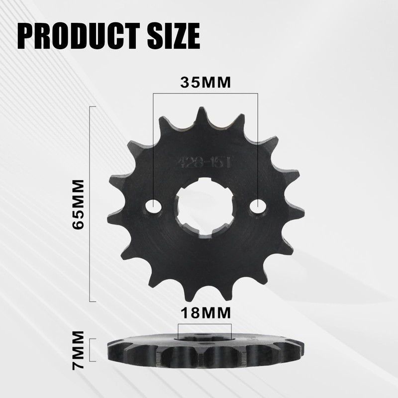 BAOUFF 15 Tooth Steel Front Sprocket for Hawk 250,Dirt Bike