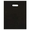 12x15 Black Die Cut Handle Plastic Shopping Bags 100/cs