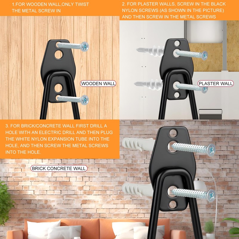 CHRI Pack of 4 Wall Hooks Garage Heavy Duty Garage
