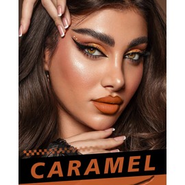 HOOMUSS Brown Lipstick Long Lasting, Matte Liquid Lipsticks for Women Non Transfer Smudgeproof Smooth and Easy to Appy Cruelty Free Lip Color, M60 Caramel