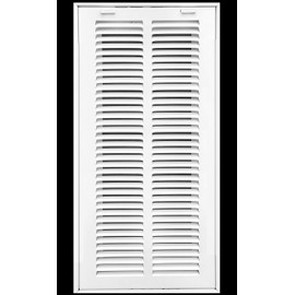 8" X 34" Steel Return Air Filter Grille for 1" Filter - Easy Plastic Tabs for Removable Face/Door - HVAC Duct Cover - Flat Stamped Face -White [Outer Dimensions: 9.75w X 35.75h]