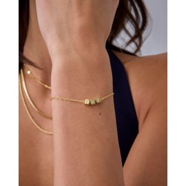 PAVOI 14K Gold Plated Friendship Matching Adjustable Bracelets for Women | Gold Best Friends Bracelet Set | BFF ILYSM Bracelet Pack, 10 Inches, White Gold, no gemstone