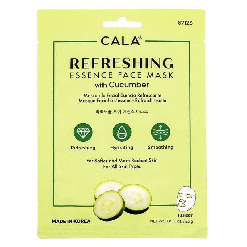 Cala Refreshing Essence Face Masks with Cucumber - 10 Sheets