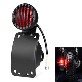Amazicha 1" Motorcycle LED Tail Brake Light with Bracket, Waterproof Motorcycle Side Mount Curved License Plate Rear Light Compatible for Harley Sporster Bobber Chopper Honda Yamaha Suzuki Kawasaki