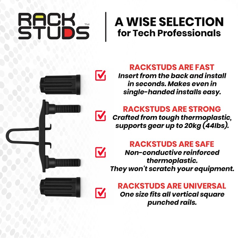 Rackstuds DUO 1RU Rack Mount Solution Series II – No