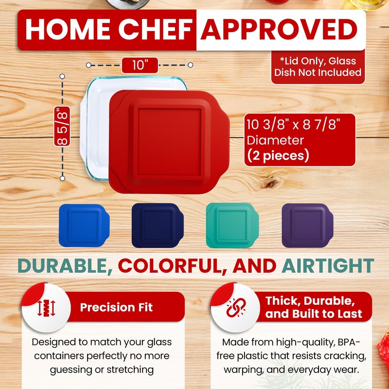 Replacement Lid fits Pyrex 2-Quart 8" x 8" Glass Baking