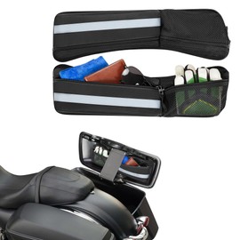 Rexmica 2pcs Hard Saddlebag Lid Organisers Compatible with Harley Davidson 1993-2022 Touring Road Glide, Electra Glide, Road King hard saddlebag, Universal Saddlebag Lid Organiser Pouch Set 49cm Long