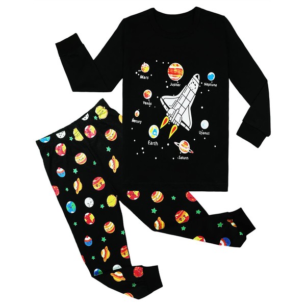 Arziliyy Boys Pajamas Set 100% Cotton Kis Pjs Long Sleeve