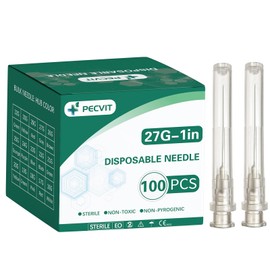 100Pack 27 Gauge 1 inch Needle Luer Lock Lab Dispensing Accessories for Measuring,Refilling Inks