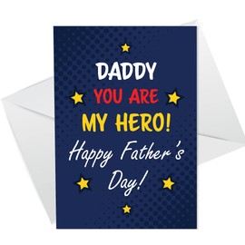 Daddy Card For Fathers Day A6 Card Superhero Theme Card From Daughter Son