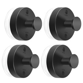 Jadkysarh Suction Cup Hooks for Shower, Heavy Duty Suction Towel Hooks Waterproof Removable Bathroom Suction Hooks with Adhesive for Shower Tile Wall Glass Door Window Black - 4 Pack
