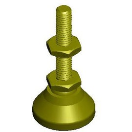 Leveling Feet - 1.88 dia, 1/2-13 thds, 3.13 Lg, 5000 Lbs max load, Select Inch 15o Swivel Stud Style Leveling Pads w/Gold Chromate (1 Each)