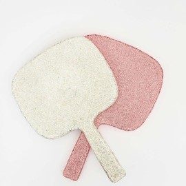 GLITZ & GLAM BLING HANDHELD MIRROR:_PINK BLING HANDHELD MIRROR 