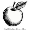 Large 210mm 'Apple with Leaf' Permanent Sticker Decal for Cars/Windows/Bins/Walls