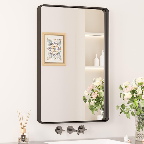 Keonjinn Black Bathroom Mirrors for Over Sink, 20 x 30