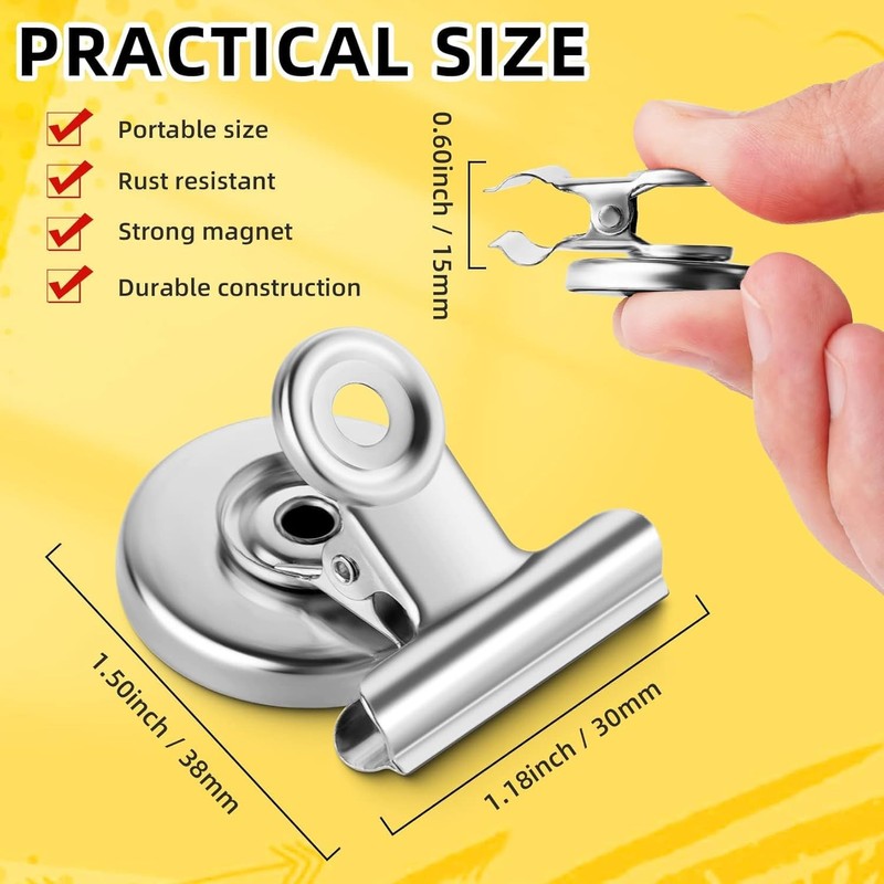 STR-12 Pcs Magnetic Clips, Strong Fridge Magnets Refrigerator Magnets with
