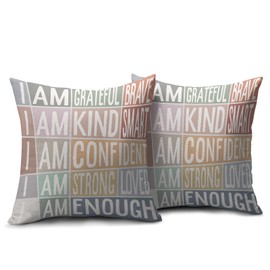 Robvobe Classroom Reading Corner Pillow Covers 18x18 Set of 2 Boho Teacher Room Decorative Throw Pillows Calming Corner Pillowcases Decor for Couch Sofa Kids Playroom Inspirational Reading Nook