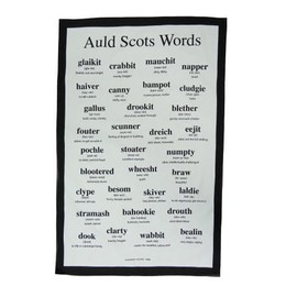 2x Scottish Cotton Tea Towels pack - 48x76 cm - Auld Scots Words Design - Traditional Scotland Heritage Tea towels for Kitchen - Mothers Day, Burns Supper, Easter, Christmas, Special occasions