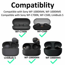 A-Focus [6 Pairs] WF-1000XM5 WF-1000XM4 WF-C700N 【 Memory Foam & Silicone 】 Ear Tips, Soft Replacement Comfortable Earbuds Eartips Gel Compatible with Sony Linkbuds S WF-C500 515526 Black