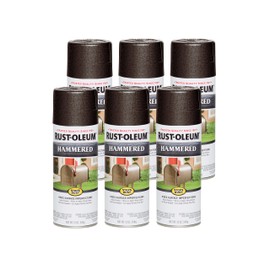 Rust-Oleum 7218830-6PK Stops Rust Hammered Spray Paint, 12 oz, Dark Bronze, 6 Pack