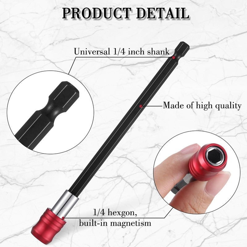 Honoson 12 Pcs Drill Bit Extension Magnetic Drill Extension Bit