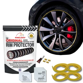 Rimblades Original Yellow Alloy Wheel Protectors - Fits Up to 22” x 4 Wheels | For Curved/Round Edge Wheels | 9 Colour Options | Easy DIY Fit | Car Exterior Accessory