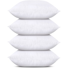 Utopia Bedding Throw Pillows (Set of 4, White), 18 x 18 Inches Pillows for Sofa, Bed and Couch Decorative Stuffer Pillows