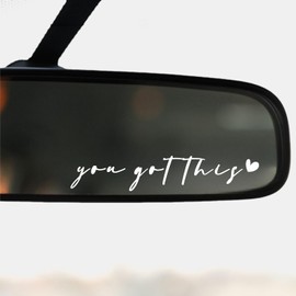 3 x You Got This Car Decals, Car Accessories For Women, Self Affirmation Rearview Mirror Stickers, Vinyl Car Window Decals, Inspirational Car Decor, Car Gift for Her (White)
