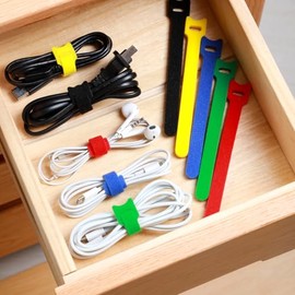 50 PCS Ataduras de Cables Reutilizables, T-type Correas de Cable Ajustables,Bridas para Cables Organizador Cables para gestin de cables y organizacin 