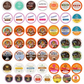 Perfect Samplers Coffee, Tea, Cider, Cappuccino & Hot Chocolate Single Serve Cups for Keurig K Cup Brewers Sampler, 50 Count