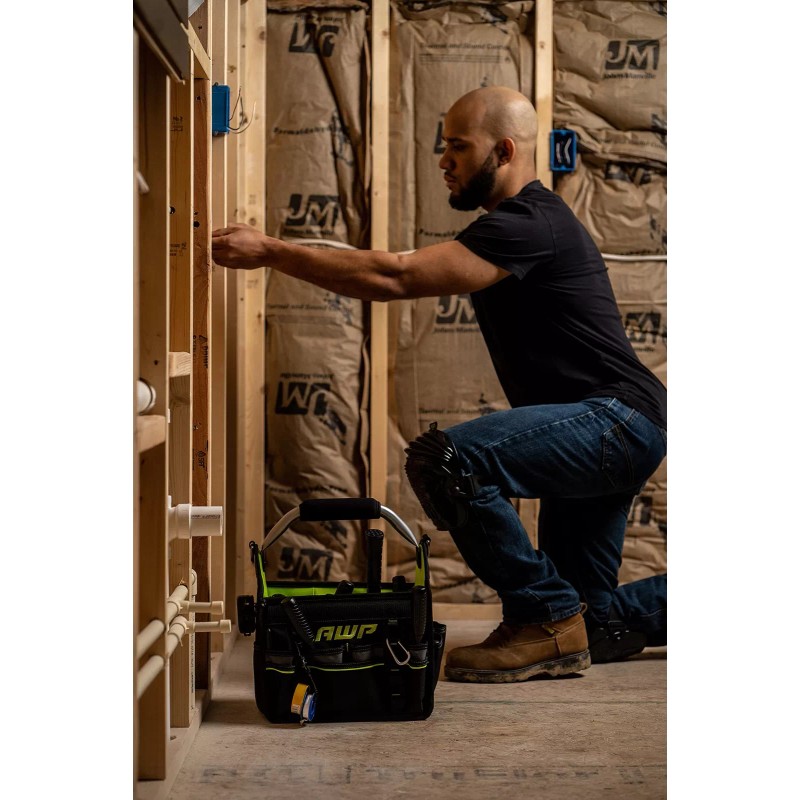 AWP 12 Inch Pro Tool Tote with Rotating Handle for