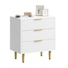 Garvee Fluted Dresser for Bedroom with 3 Drawers, Wooden Chest