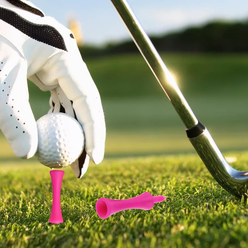 Lyntrioris 50Pcs Vibrant Pink Golf Tees – Eco-Friendly Plastic Design