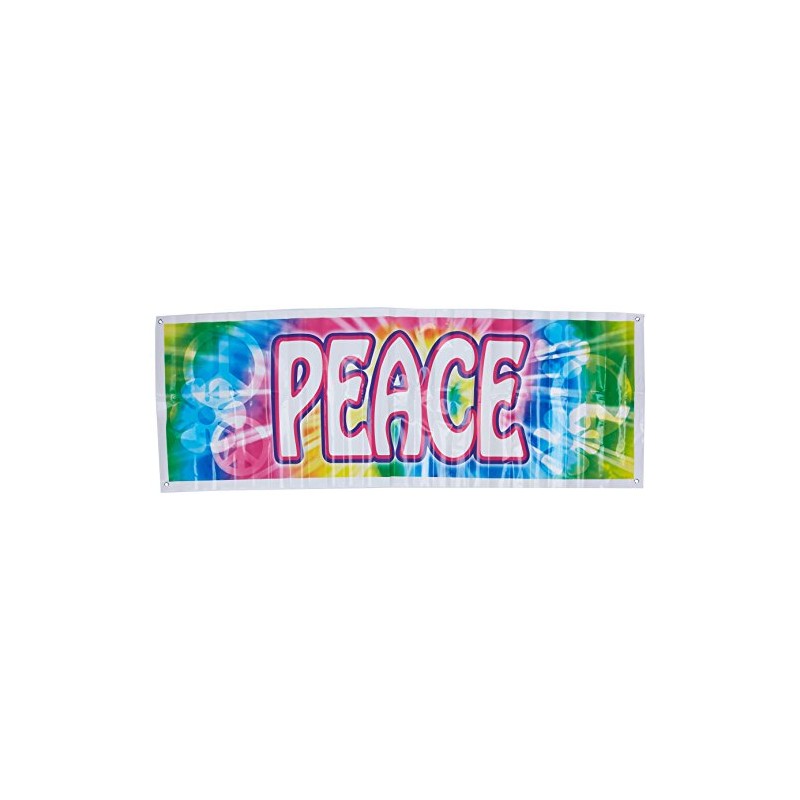 Peace Sign Banner Party Accessory (1 count) (1/Pkg)