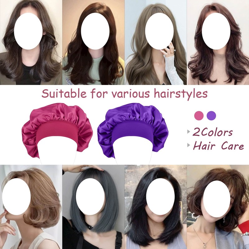 MELTU 1 Pack Hair Bonnet for Sleeping, Satin Bonnet with