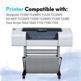 72 High Yield Remanufactured C9403A C9370A C9371A C9372A C9373A C9374A Ink Cartridge Replacement for HP DesignJet T1100 T1120 T1200 T1300 T2300 T610 T620 T770 T790 T795 Printer (6 Pack 130-ml)