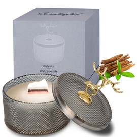 Premium Scented Candles, New Home Decor Warming Gifts, Creat Relaxing Ambience, Independence Day Labor Day Gift, Holiday Gifting, Delicate Glass Jar Candle, Gifts for Women Men Friends, Sandalwood