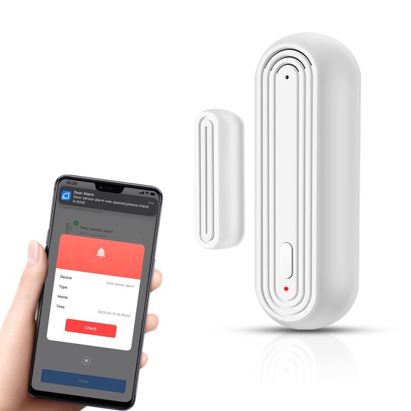 eMylo Kabelloser Türalarm, Tuya Intelligent WiFi Alarm mit Benachrichtigungs-App-Steuerung, Home
