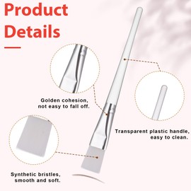 JJUNW 5 Pcs Facial Mask Brush, Face Mask Applicator, Soft Facial Application Brush with Clear Plastic Handle, Makeup Brushes Cosmetic Tools for Women Girls Mud Clay Mask Makeup Peel (White)