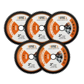 HSS Circular Saw Blade -BGTEC 5pcs 75mm/3" 72T 10mm Bore Cutting Discs for Wood, Copper, Aluminum, Plastic and Soft Metal